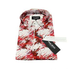 Maceoo Dexter Blood Spray Print Polo Shirt NWT